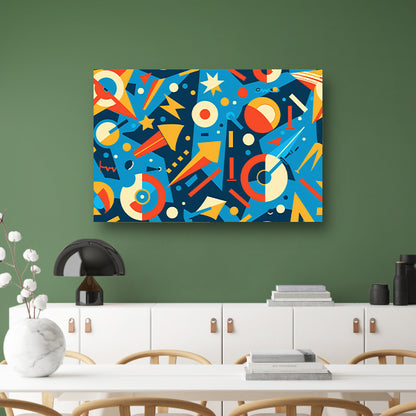 Kleurrijk abstract ontwerp met geometrische vormen canvas