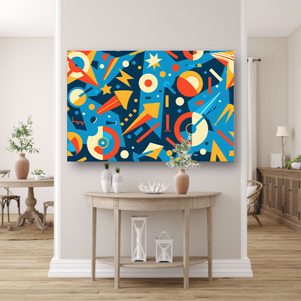 Kleurrijk abstract ontwerp met geometrische vormen canvas