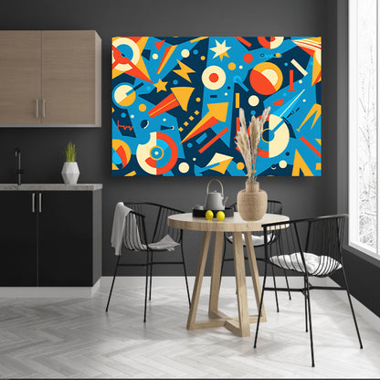 Kleurrijk abstract ontwerp met geometrische vormen canvas