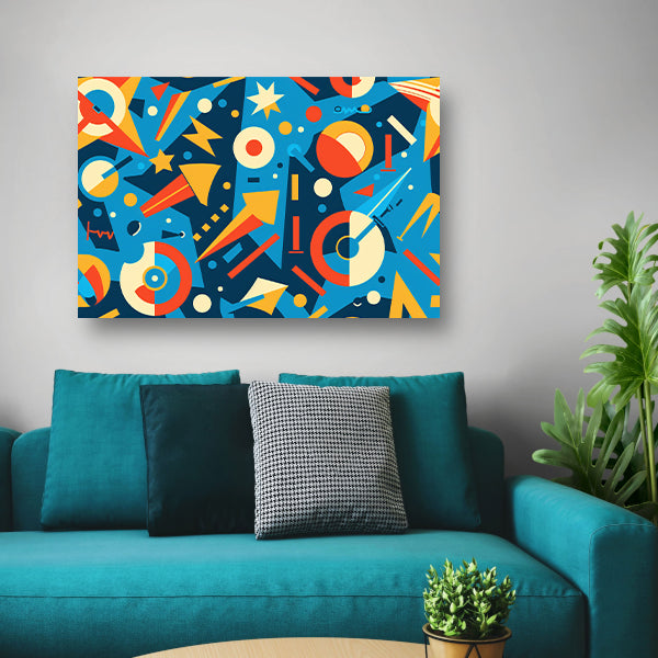 Kleurrijk abstract ontwerp met geometrische vormen canvas