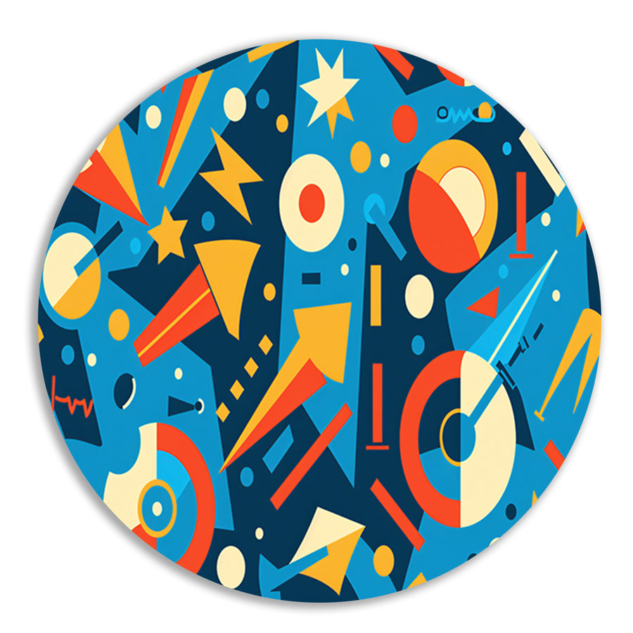 Kleurrijk abstract ontwerp met geometrische vormen forex muurcirkel