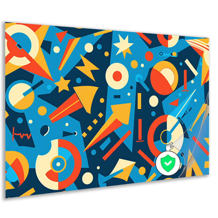 Kleurrijk abstract ontwerp met geometrische vormen poster
