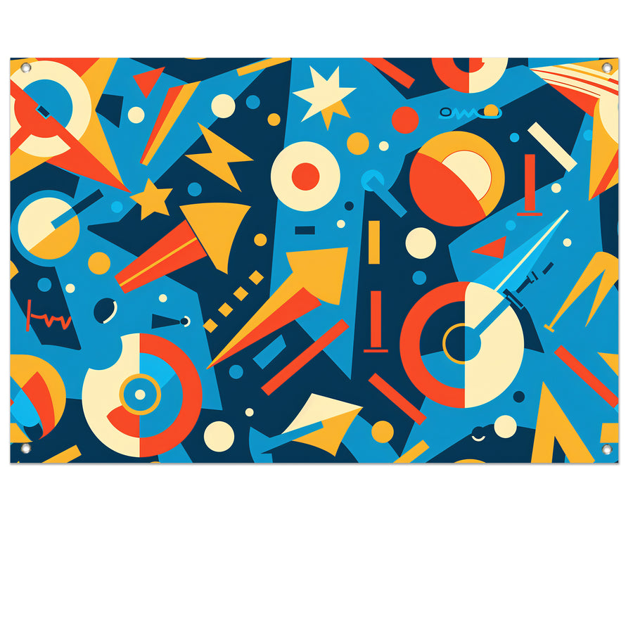 Kleurrijk abstract ontwerp met geometrische vormen tuinposter