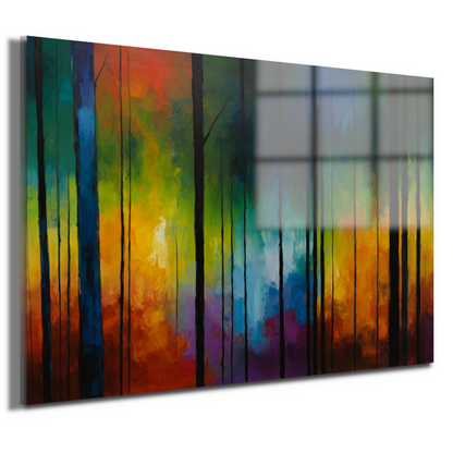 Betoverend Kleurrijk Impressionistisch Boslandschap acrylglas