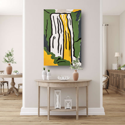 Abstracte schilderij van een waterval poster