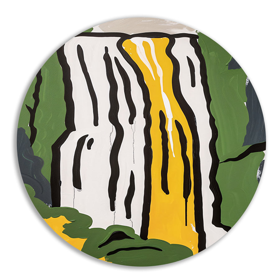 Abstracte schilderij van een waterval forex muurcirkel