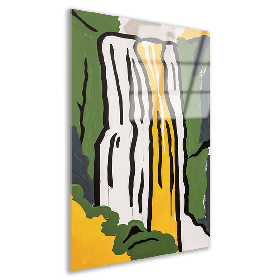 Abstracte schilderij van een waterval acrylglas