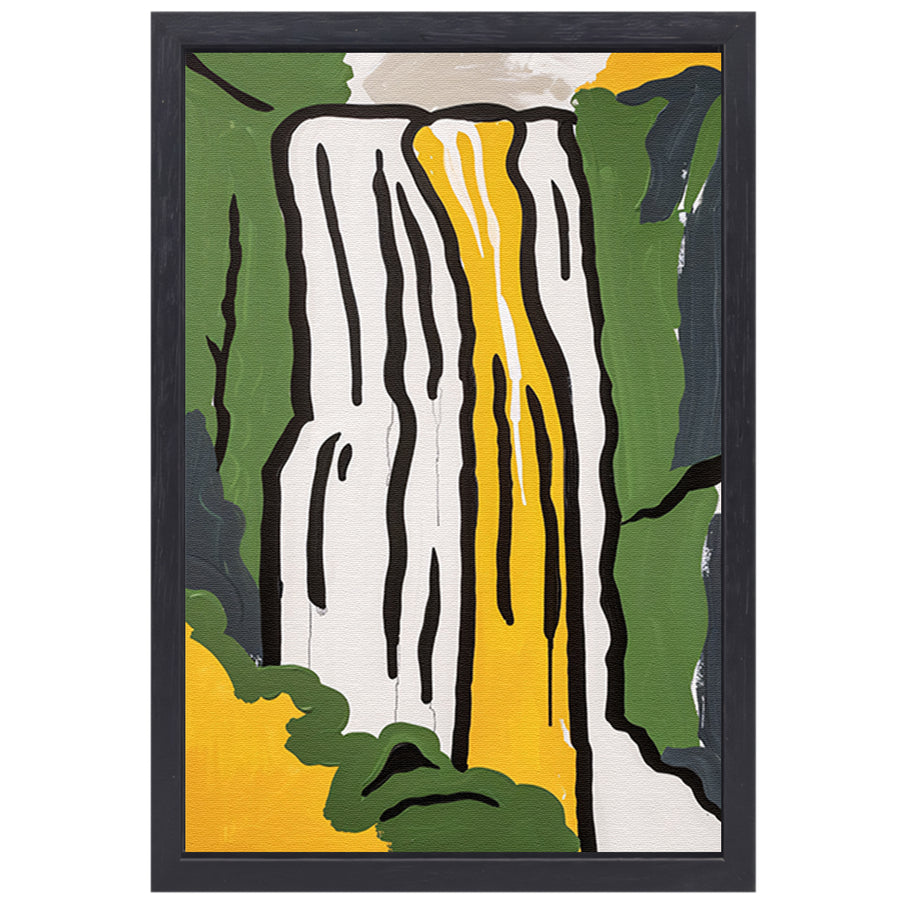 Abstracte schilderij van een waterval canvas met baklijst