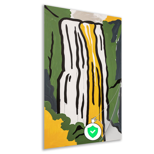 Abstracte schilderij van een waterval poster