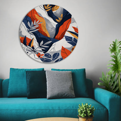 Abstract kunstwerk met kleurrijke bladeren forex muurcirkel