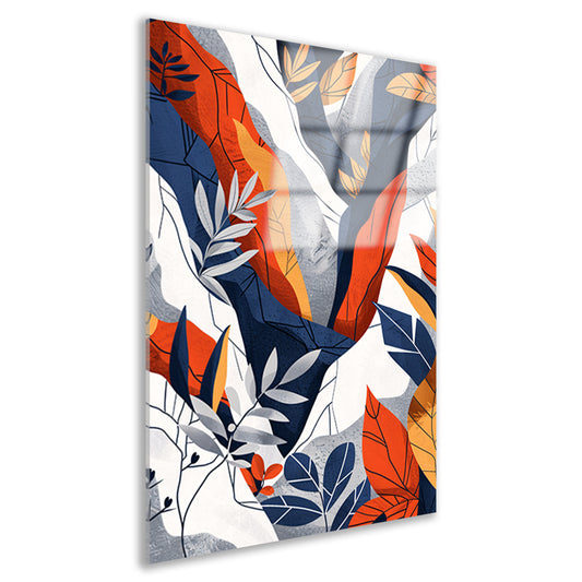 Abstract kunstwerk met kleurrijke bladeren acrylglas