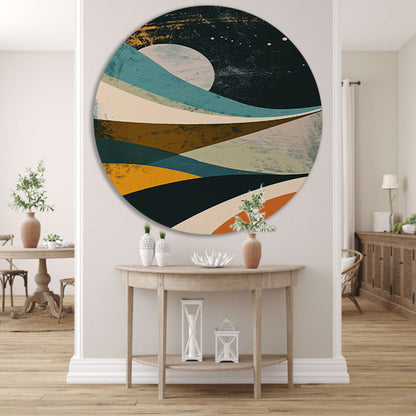 Abstract landschap met maan en sterren forex muurcirkel
