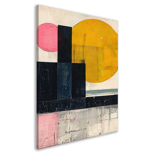 Geometrisch Abstract Kunstwerk met Vormen en Kleuren canvas