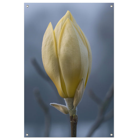 Gele Magnolia Bloemknop in Close-up tuinposter