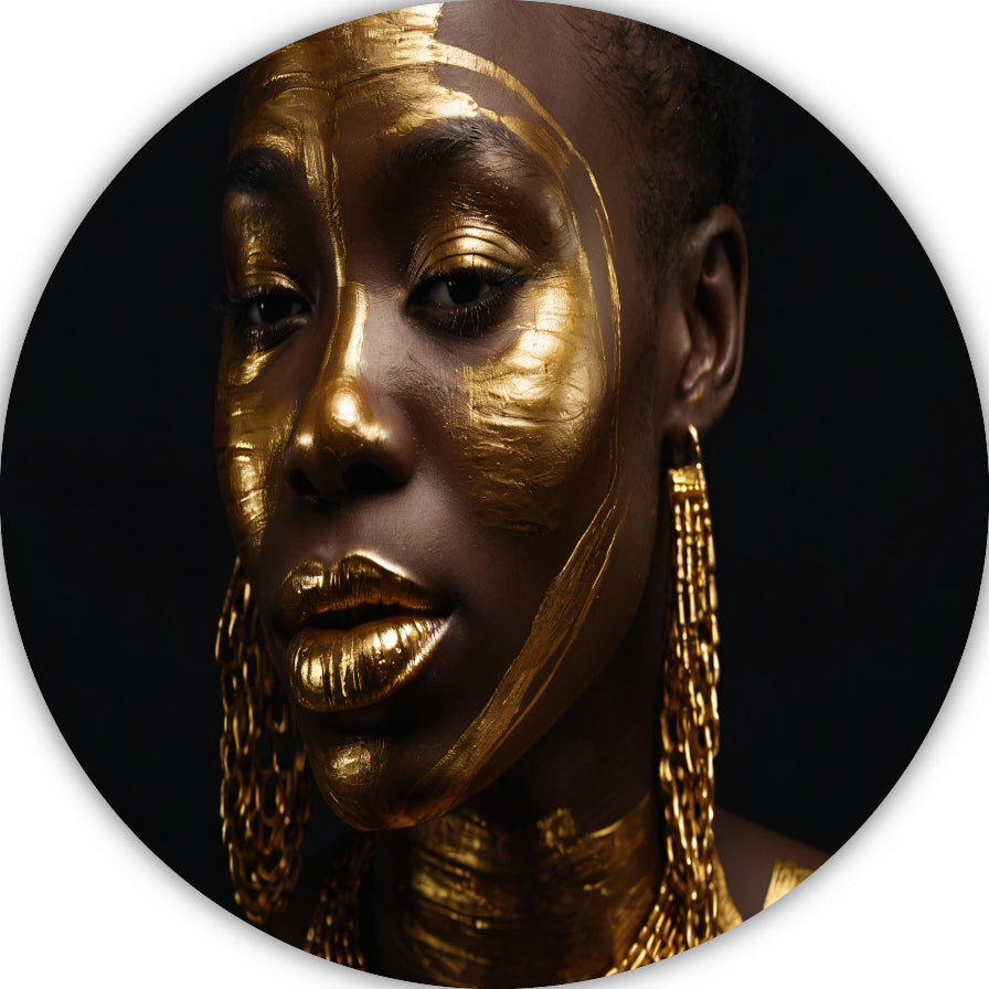 Elegante Gouden Portret van een Vrouw forex muurcirkel