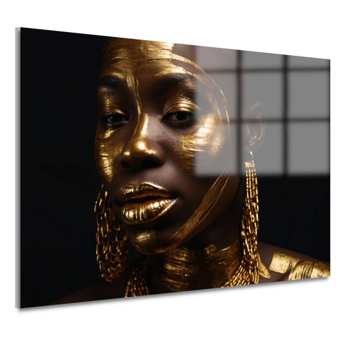 Elegante Gouden Portret van een Vrouw acrylglas