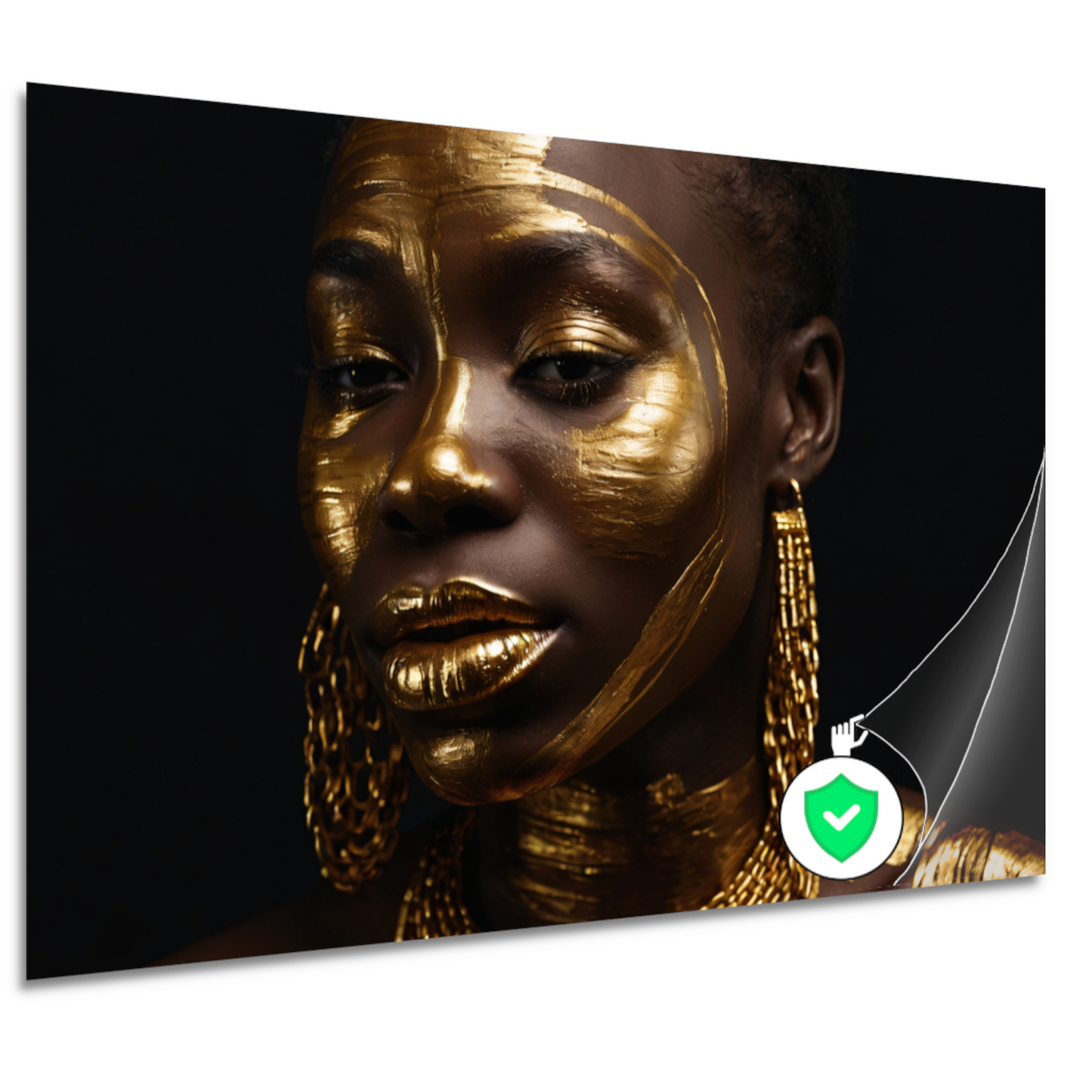 Elegante Gouden Portret van een Vrouw poster