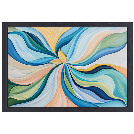 Kleurrijke bloemenspiraal van Van Gogh canvas met baklijst