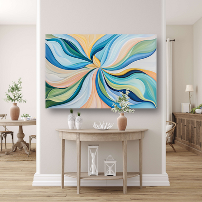 Kleurrijke bloemenspiraal van Van Gogh canvas