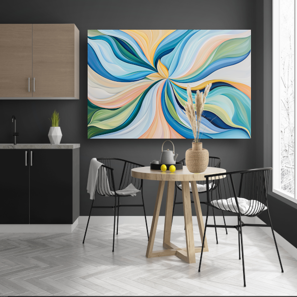 Kleurrijke bloemenspiraal van Van Gogh canvas