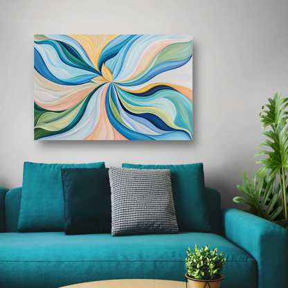 Kleurrijke bloemenspiraal van Van Gogh canvas