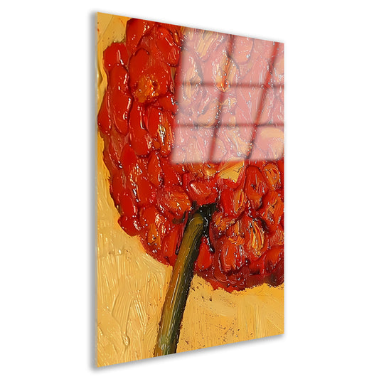 Abstract Bloemenschilderij met Rijke Kleuren acrylglas