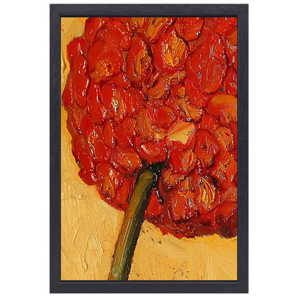 Abstract Bloemenschilderij met Rijke Kleuren canvas met baklijst