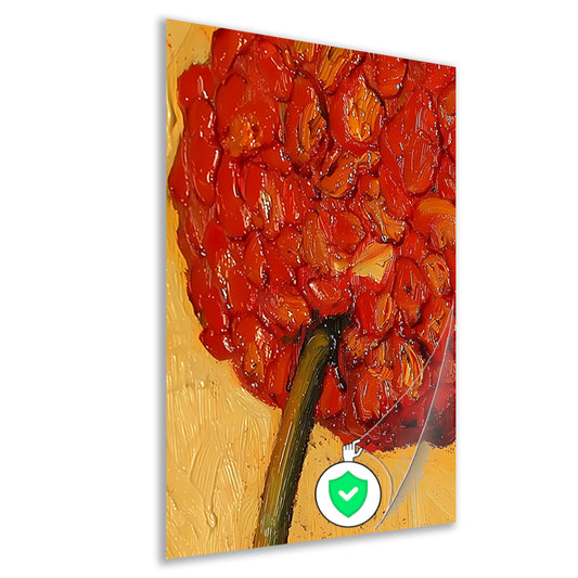 Abstract Bloemenschilderij met Rijke Kleuren poster