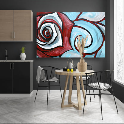 Moderne abstracte schilderij van een roos poster