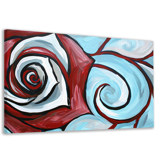 Moderne abstracte schilderij van een roos canvas