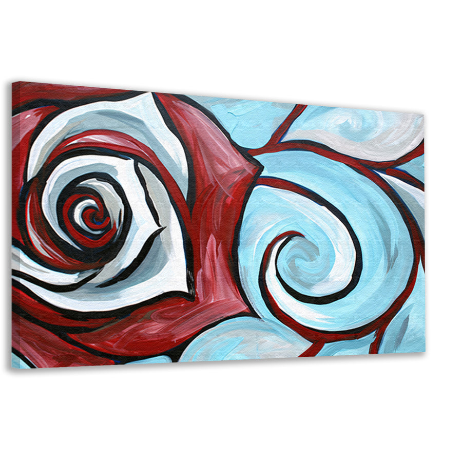 Moderne abstracte schilderij van een roos canvas