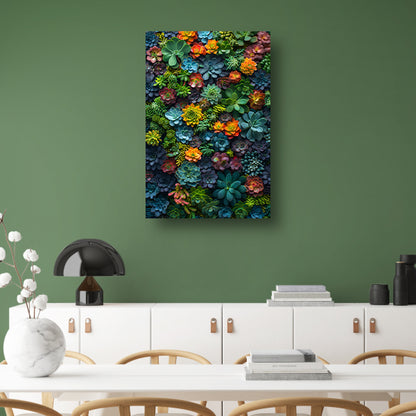 Levendige Vetplanten in Volle Bloei canvas