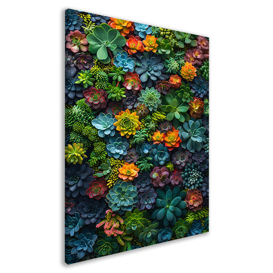 Levendige Vetplanten in Volle Bloei canvas