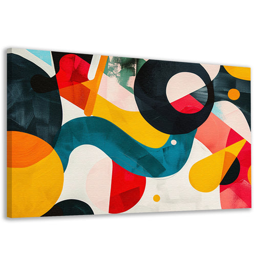 Abstracte vormen en levendige kleuren in harmonie canvas