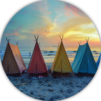 Minimalistische Strandtenten aluminium muurcirkel