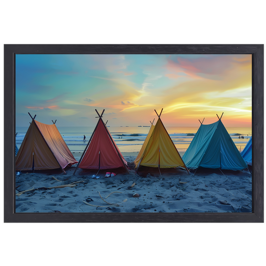 Minimalistische Strandtenten canvas met baklijst