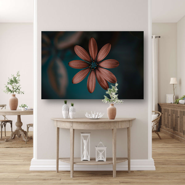 Gedetailleerde bloem met minimalistische uitstraling acrylglas