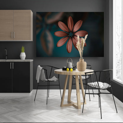 Gedetailleerde bloem met minimalistische uitstralingposter