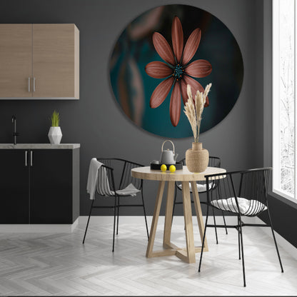 Gedetailleerde bloem met minimalistische uitstraling forex muurcirkel