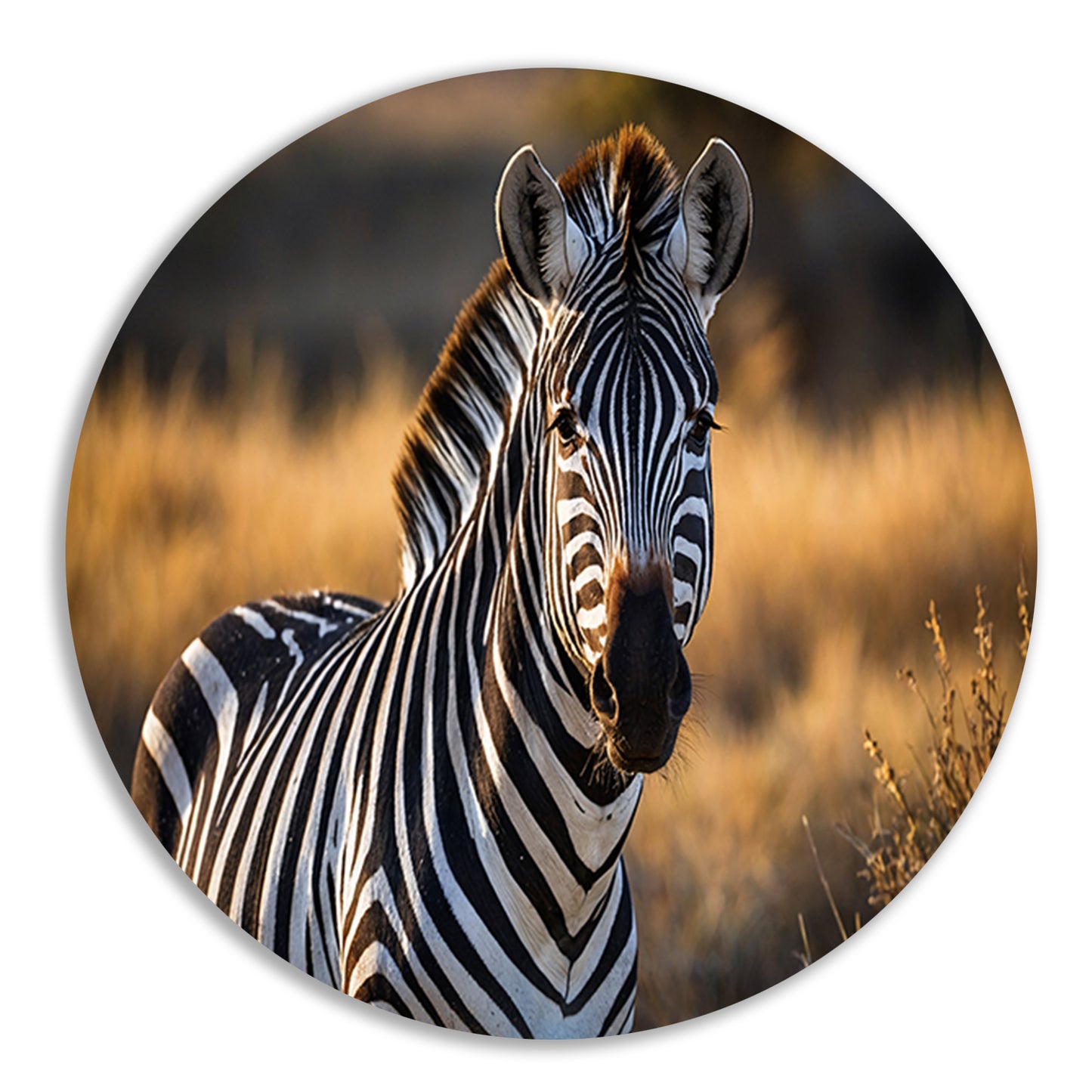 Zebra in natuurlijke omgeving bij zonsondergang forex muurcirkel