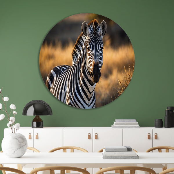Zebra in natuurlijke omgeving bij zonsondergang forex muurcirkel