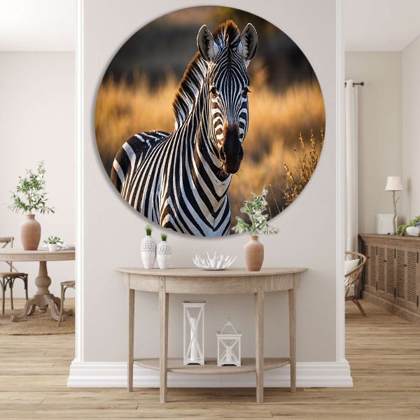 Zebra in natuurlijke omgeving bij zonsondergang forex muurcirkel