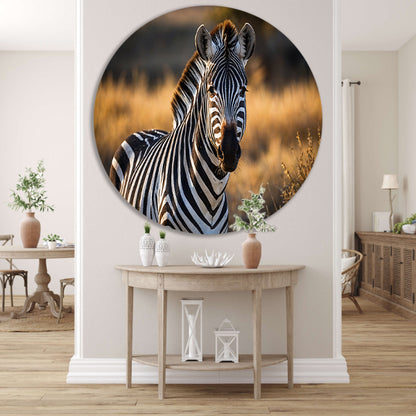 Zebra in natuurlijke omgeving bij zonsondergang forex muurcirkel