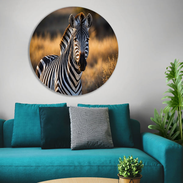 Zebra in natuurlijke omgeving bij zonsondergang forex muurcirkel