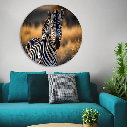 Zebra in natuurlijke omgeving bij zonsondergang forex muurcirkel