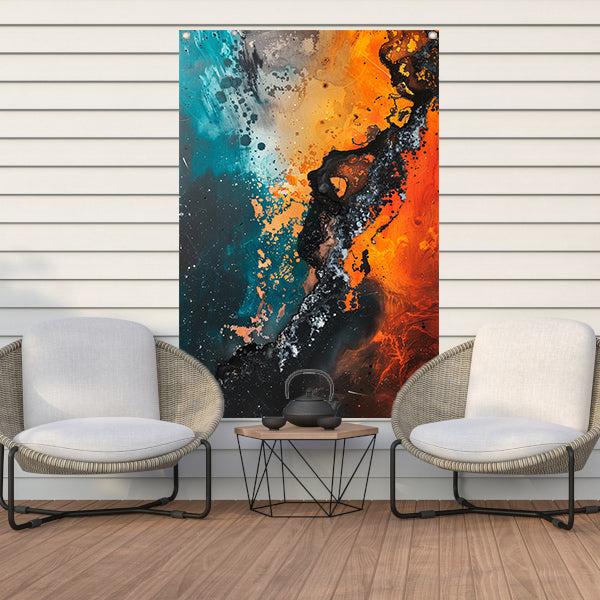 Abstract Explosie van Kleur en Energie tuinposter