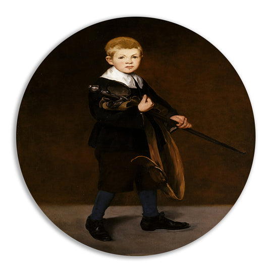 Jongen met een zwaard - Édouard Manet aluminium muurcirkel