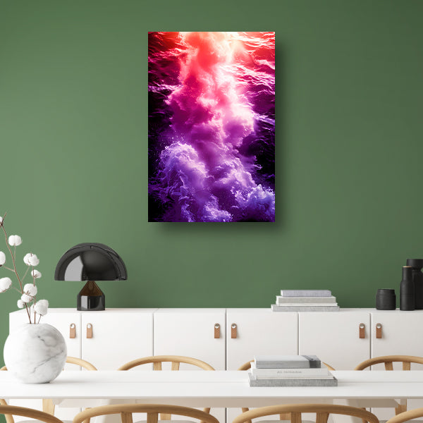 Abstracte kleurrijke golfkunst voor modern interieur acrylglas