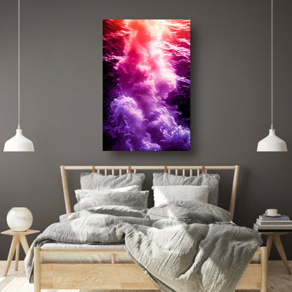 Abstracte kleurrijke golfkunst voor modern interieur acrylglas