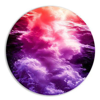 Abstracte kleurrijke golfkunst voor modern interieur forex muurcirkel